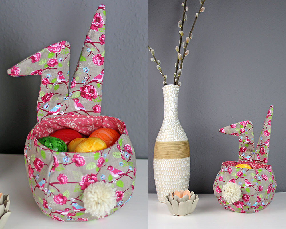 Osterkorb nähen | Ostern Osterhase Nähanleitung &amp; Schnittmuster ...