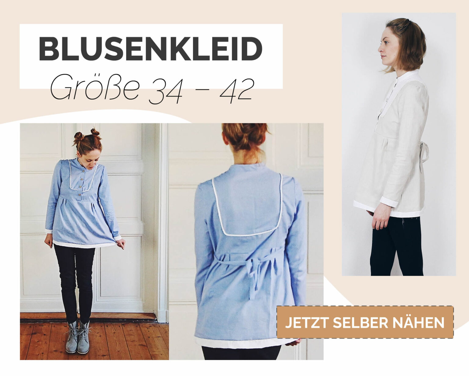 Tunika Kleid Damen Langarm - Boho Style Für Herbst